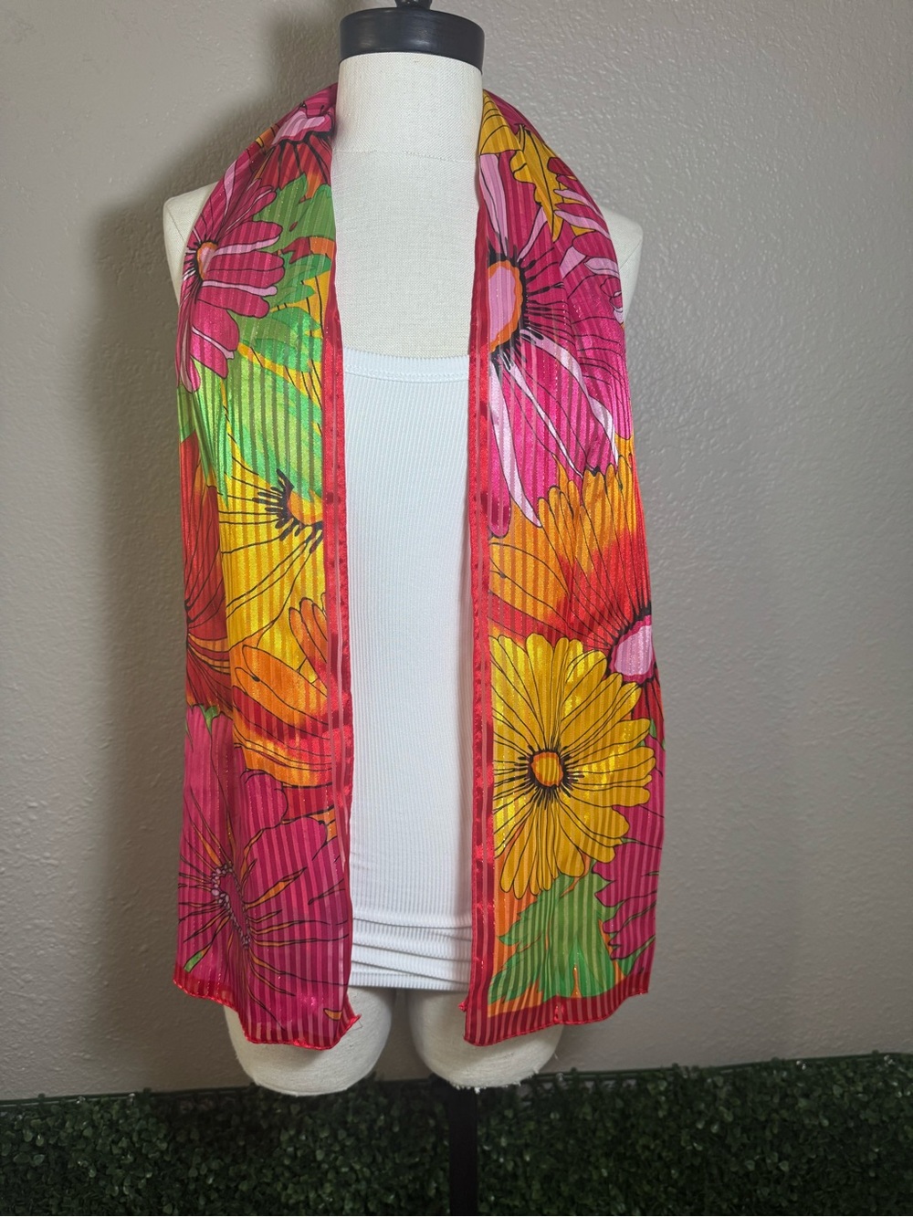 Vibrant Floral Long Scarf